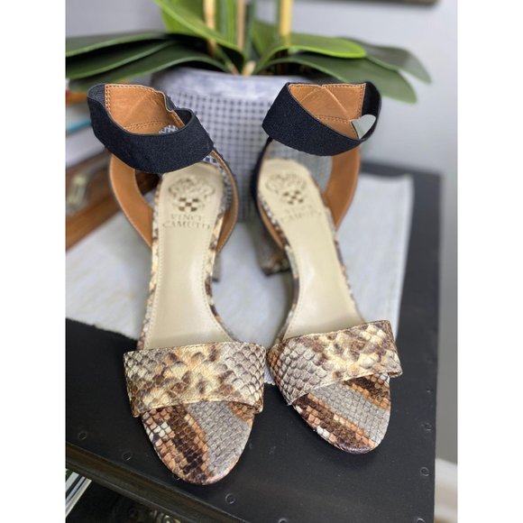 Vince Camuto Citriana Block Heel Sandal Snakeskin - Picture 8 of 12